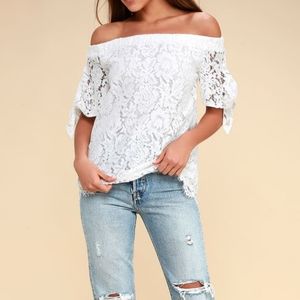 Lulus Ivory Off-Shoulder Top
